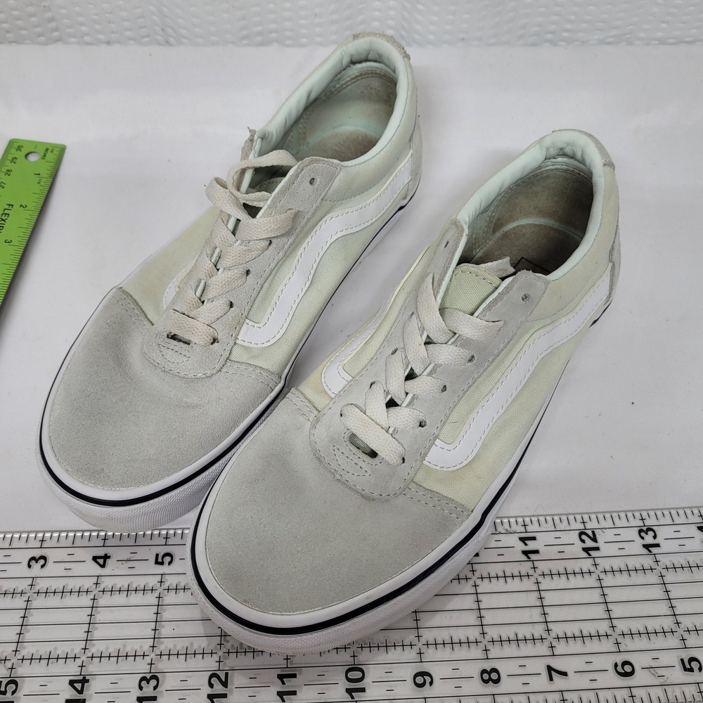 Vans Ward Low Top Sneakers Womens 8 Grey White Suede Canvas Skate Shoes 500714
